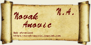 Novak Anović vizit kartica